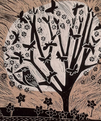 Alternative view of Moon Tree. Handmade Himalayan paer.