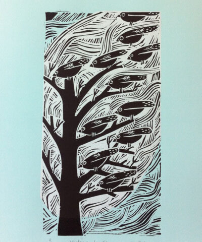 Waiting to Fly - aquamarine. One print available unframed