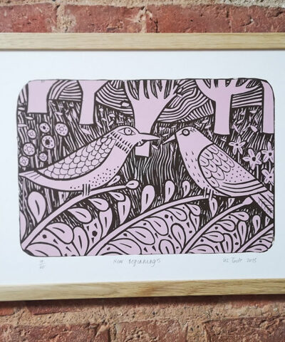 Alternative view of New Beginning's. Framed screenprint.