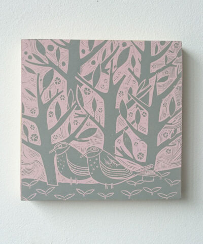 The Journey. Screenprint on a wooden panel.