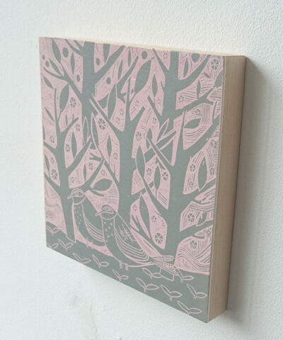 Alternative view of The Journey. Screenprint on a wooden panel.