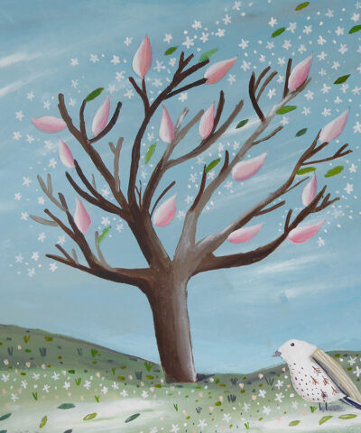 Under the Magnolia Tree. Greetings card.