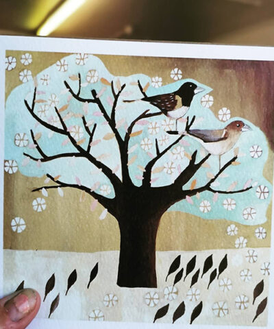 Alternative view of Birds and Blossom greetings card