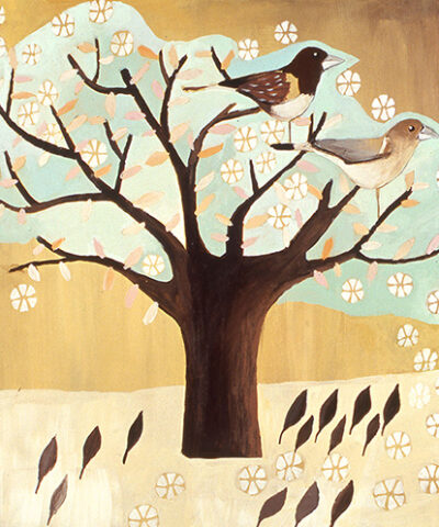Birds and Blossom greetings card