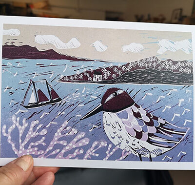 Alternative view of The Tide is About to Turn. Greetings card