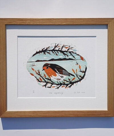 New Beginnings. Reduction Linocut unframed