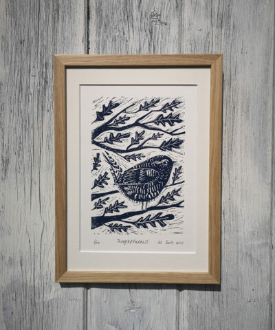 Thoughtfulness, Wren linocut