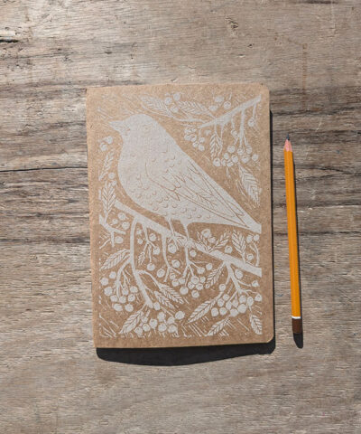 Alternative view of Hand printed Blackbird note/sketchbook, white