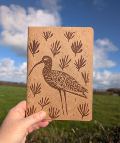 Mrs Curlew. Hand printed note/sketchbook. Brown