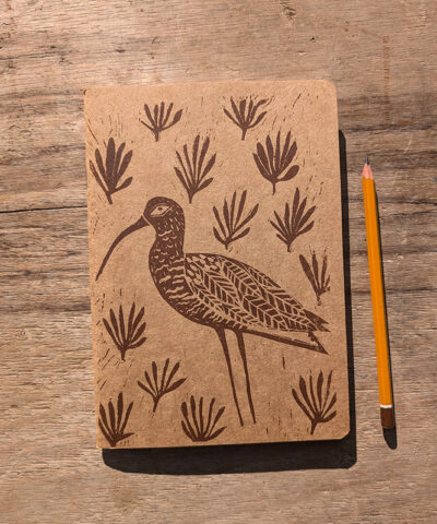 Alternative view of Mrs Curlew. Hand printed note/sketchbook. Brown
