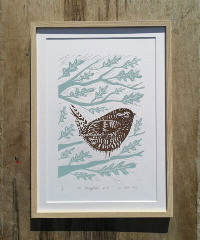 The Thoughtful Bird. Framed.