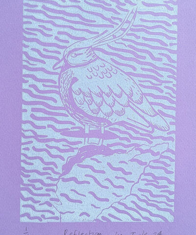 Reflection 2. Framed lapwing linocut - Image 3