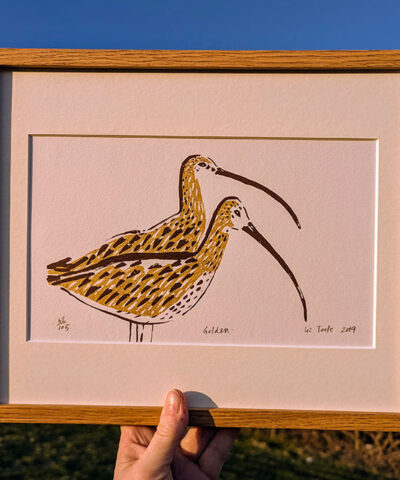 Golden. Screenprint. Framed