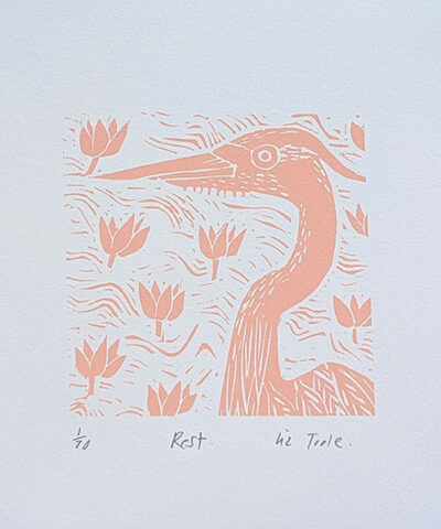 Alternative view of 3 x screenprints. Rest, Gather, Strength