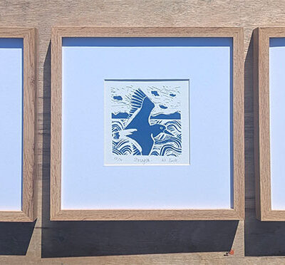 3 x framed screenprints. Rest, Gather, Strength