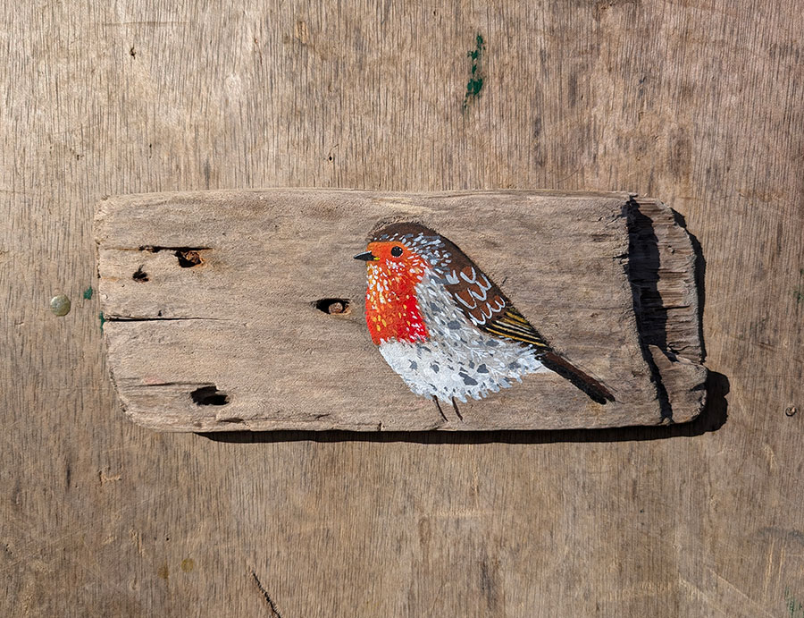 Elin the Robin. Sussex driftwood - Image 3