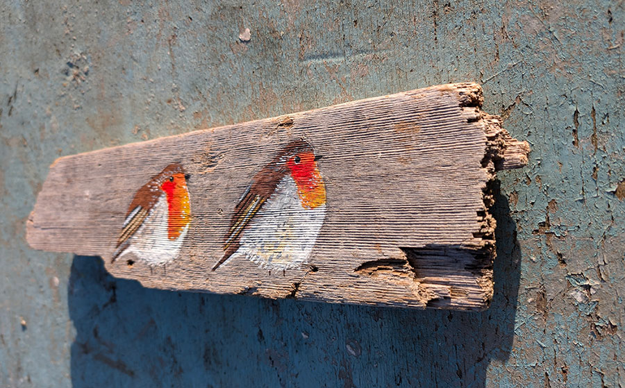 Double Trouble, Robin pair. Welsh driftwood. Currently reserved - Image 3