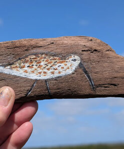 Alternative view of Cynthia loved a stroll. Miniature painting on Sussex driftwood