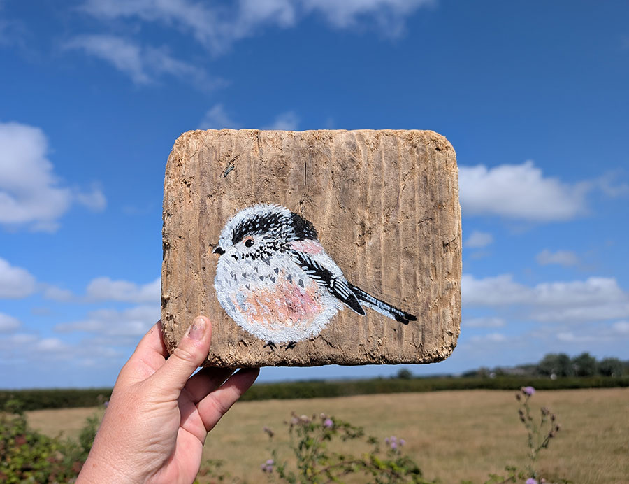 Vivian the Long Tailed Tit. Welsh drfitwood - Image 3