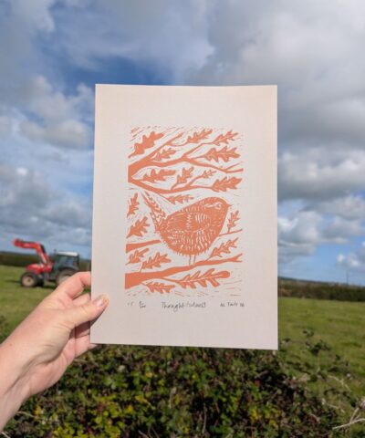 Thoughtfulness. Variable edition. Peach ink - Image 2